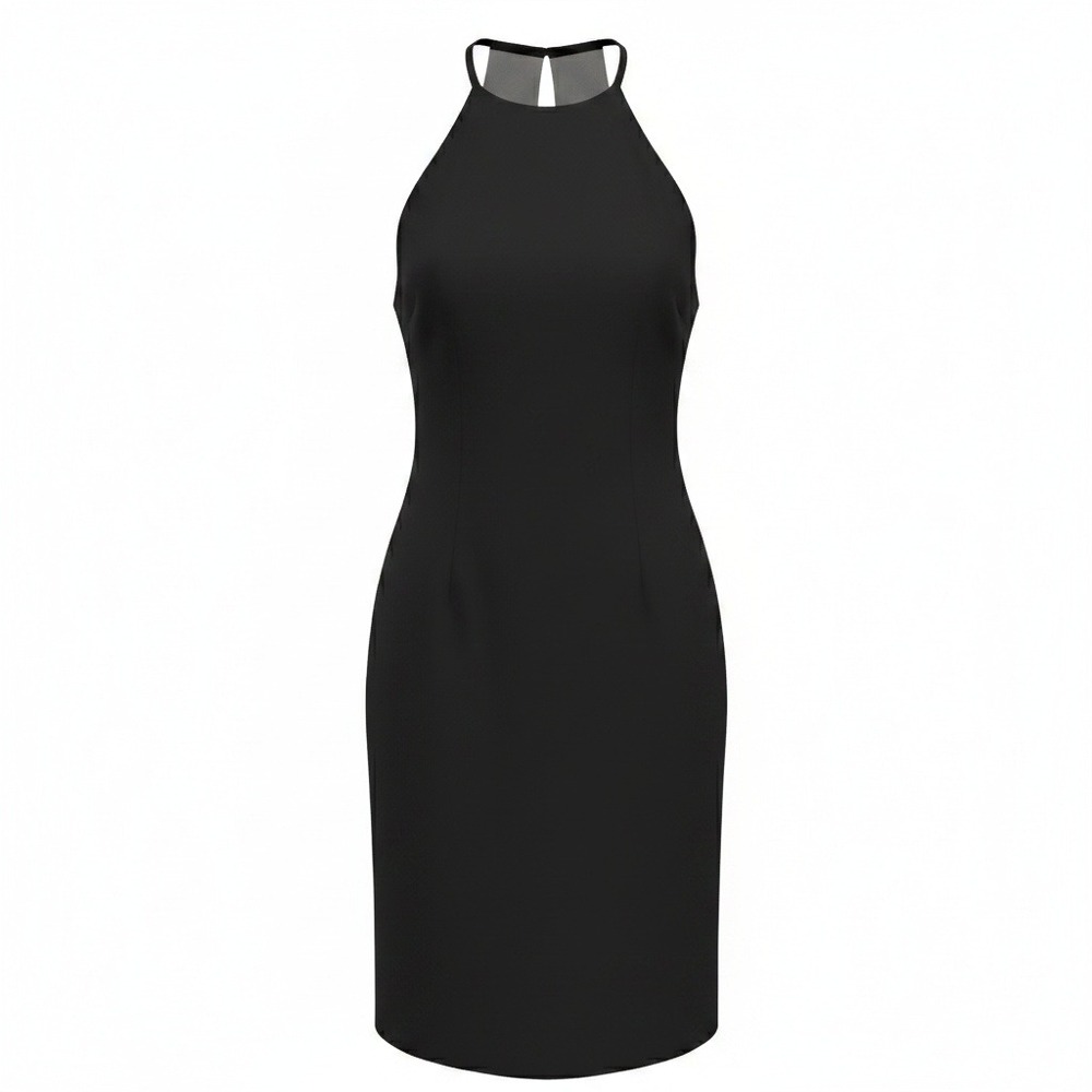 Laundry By Shelli Segal Whimsigoth Witchy Black Sleeveless Ladies Dress 10 Y2K